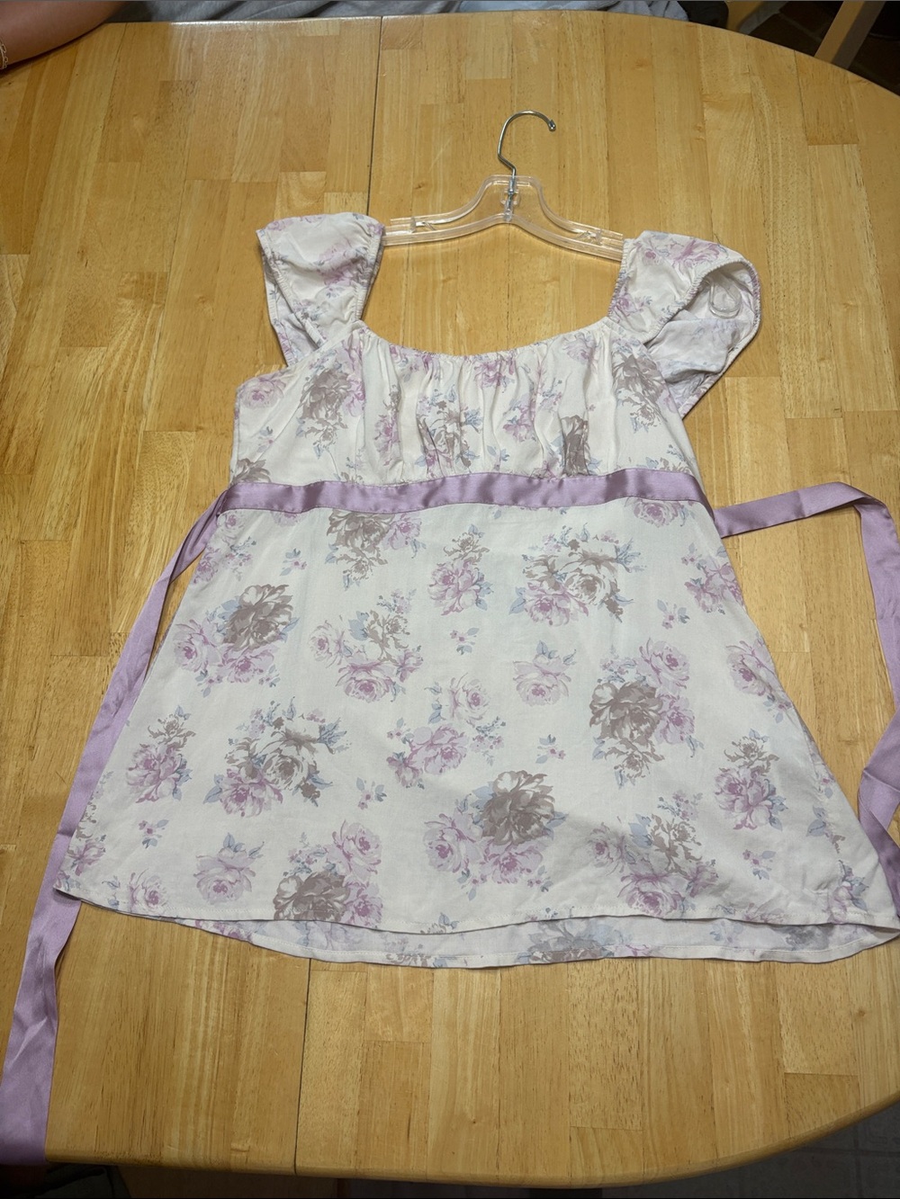 Hollister baby doll top with purple florals